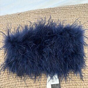 Club L London Dream Daze real feather bandeau top - Blue  UK size 6